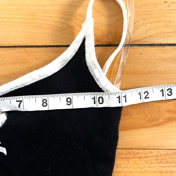 NWT DNA Black Knit Mini Dress with Cutouts & White Trim Bows Women's Small S - Picture 10 of 11